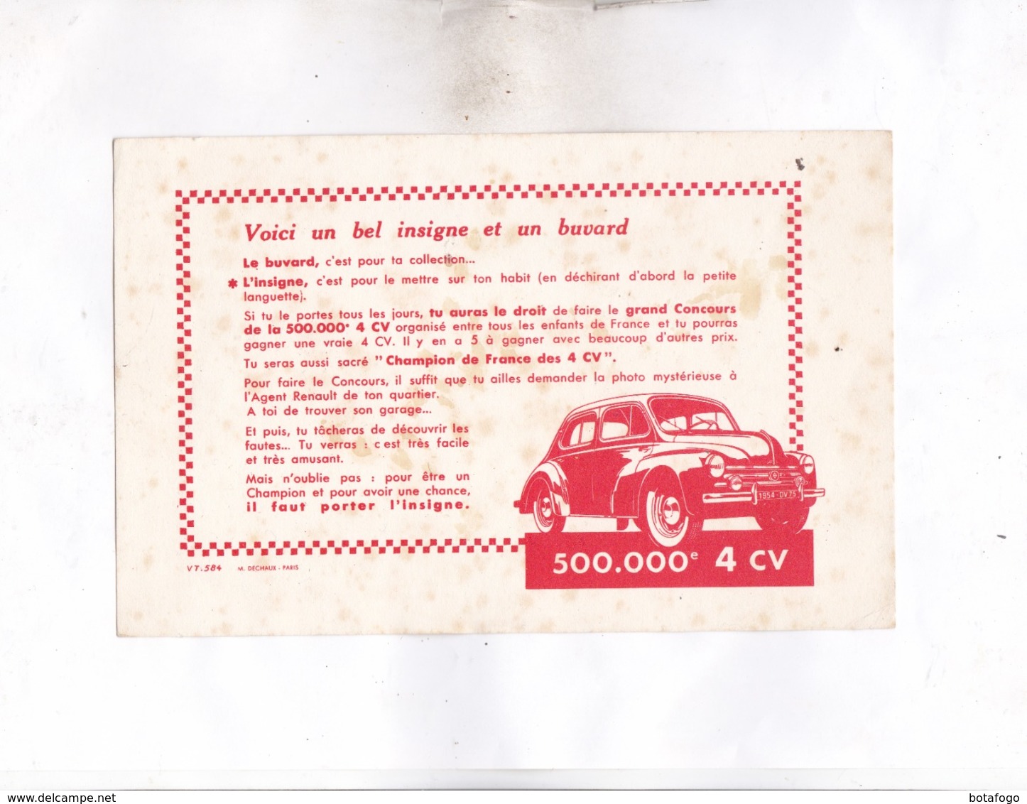 BUVARD PUB RENAULT 4 C - Automotive