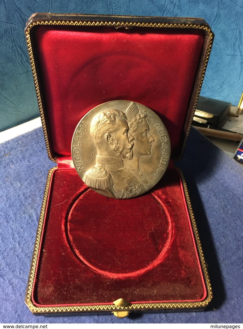 Superbe Médaille En Bronze Visite Du Tsar De Russie Nicolas II à La Monnaie De Paris Le 7 Octobre 1896 Dans Son écrin - Other & Unclassified