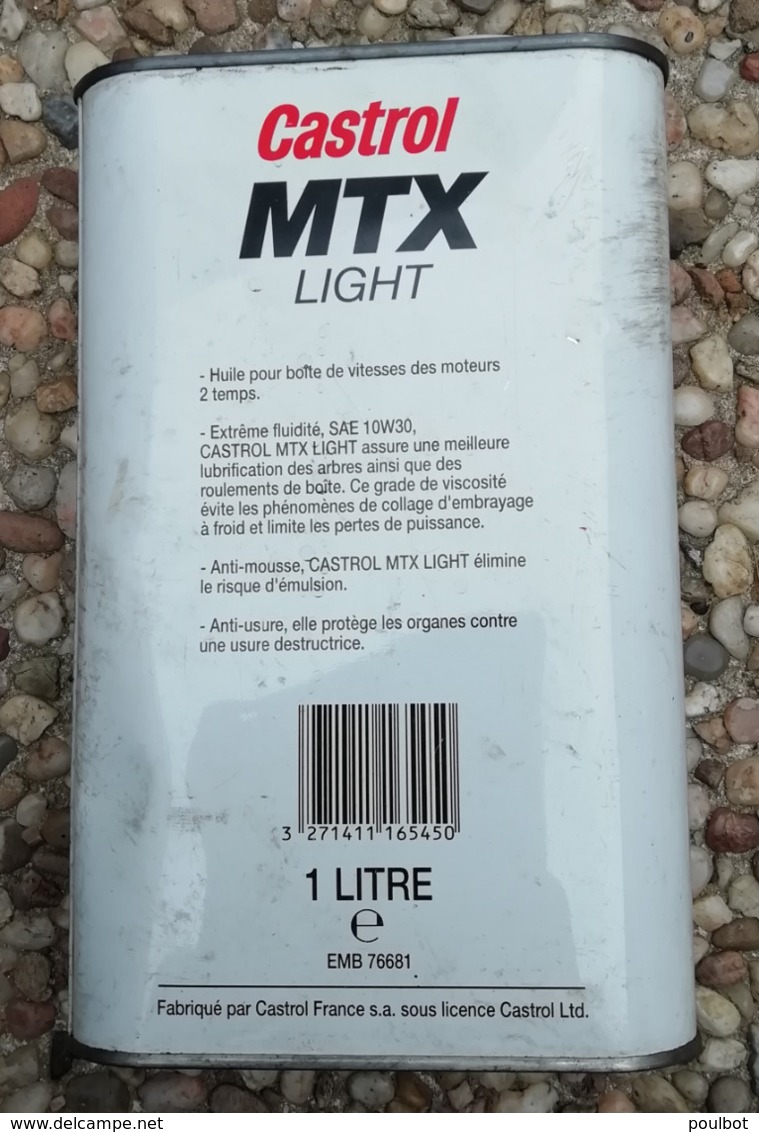 CASTROL MTX Light 1 Litre Bidon D'huile Ancien En Tole Pour Collection - Voitures