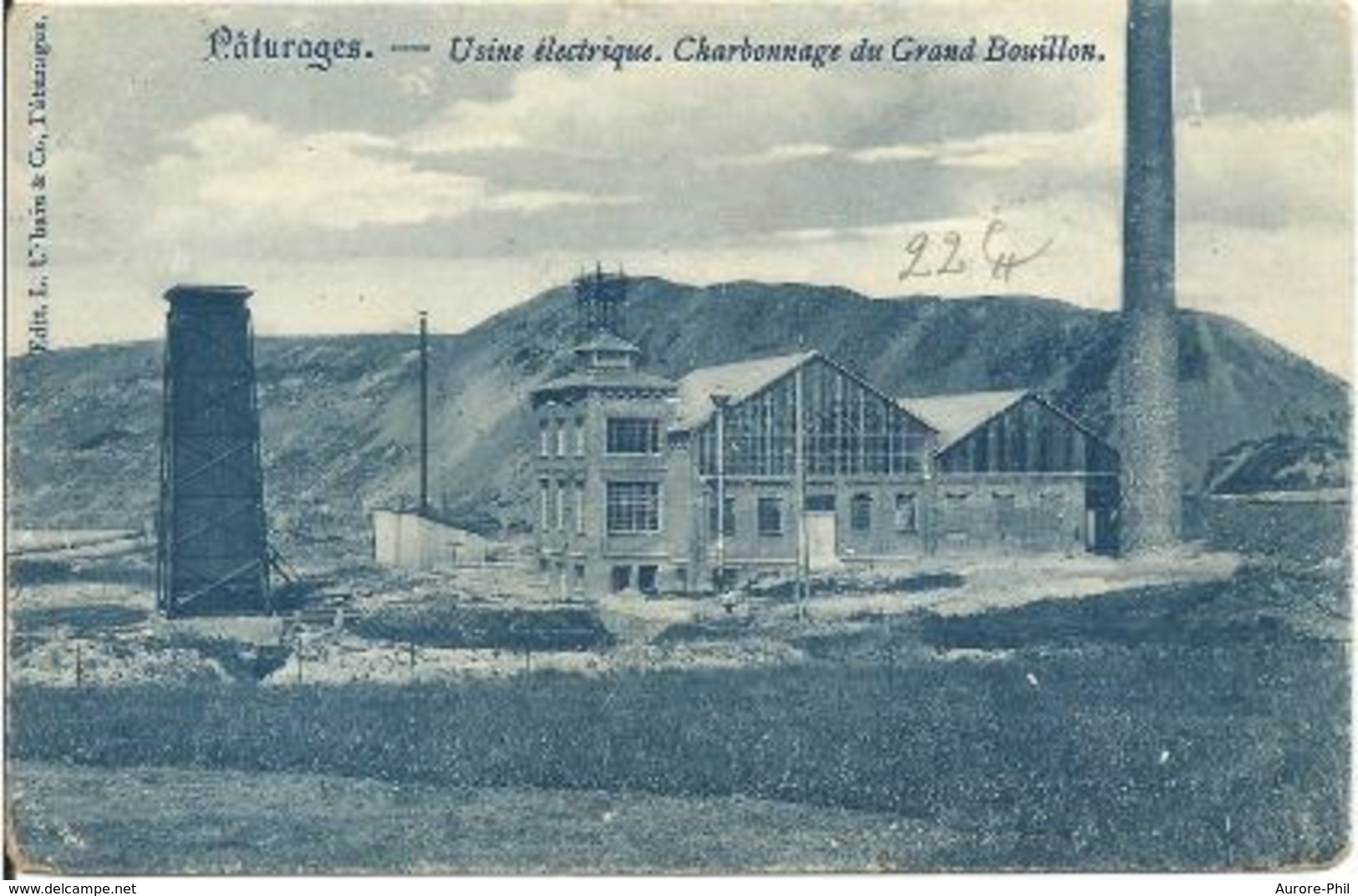 Pâturages Usine Electrique Charbonnage Du Grand Bouillon / Timbre Roi Albert 1er 1912 - Colfontaine