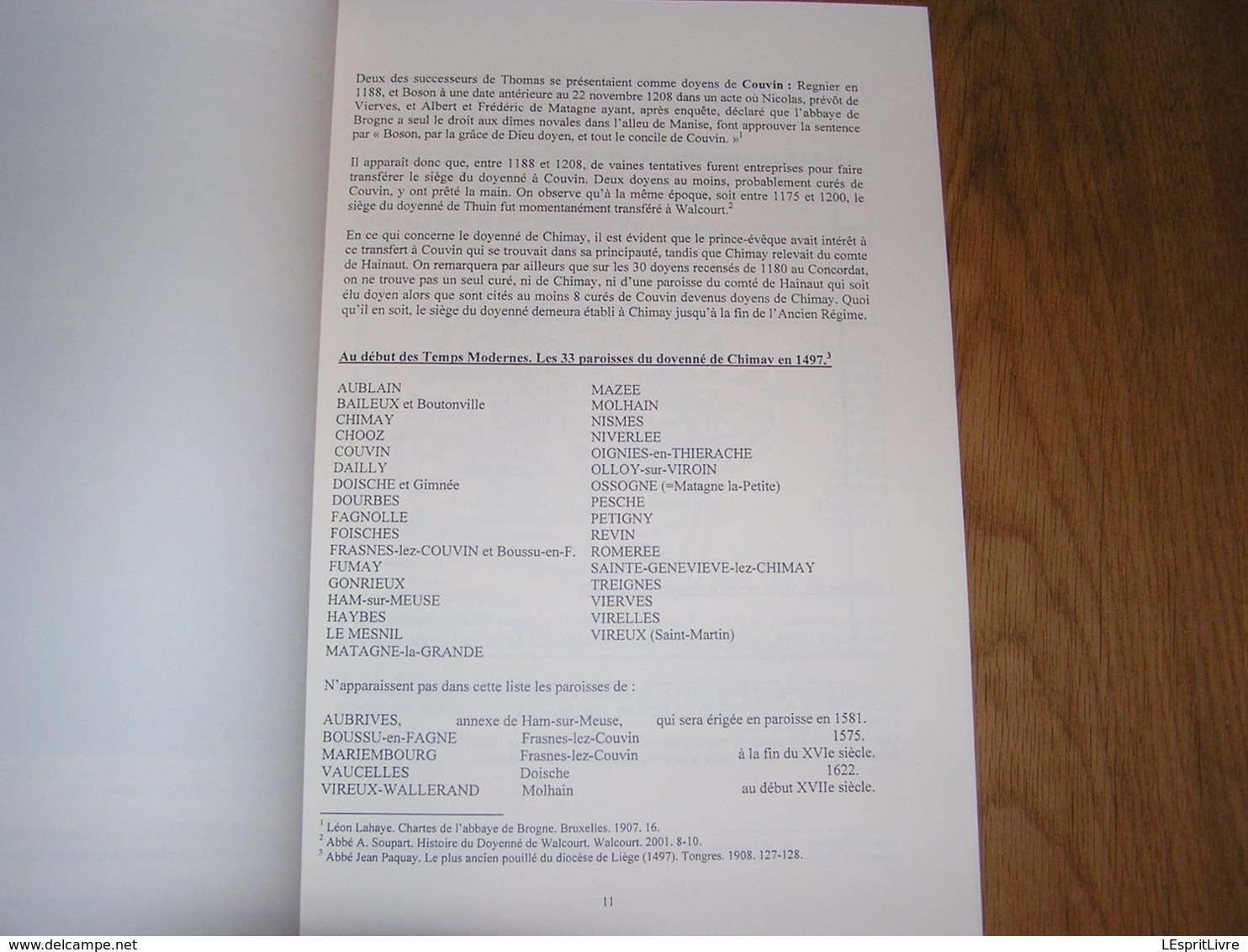 HISTOIRE DU DOYENNE DE CHIMAY Souppart Régionalisme Aublain Vireux Gimnée Couvin Mariembourg Dourbes Pesches Hierges Ham - Belgien