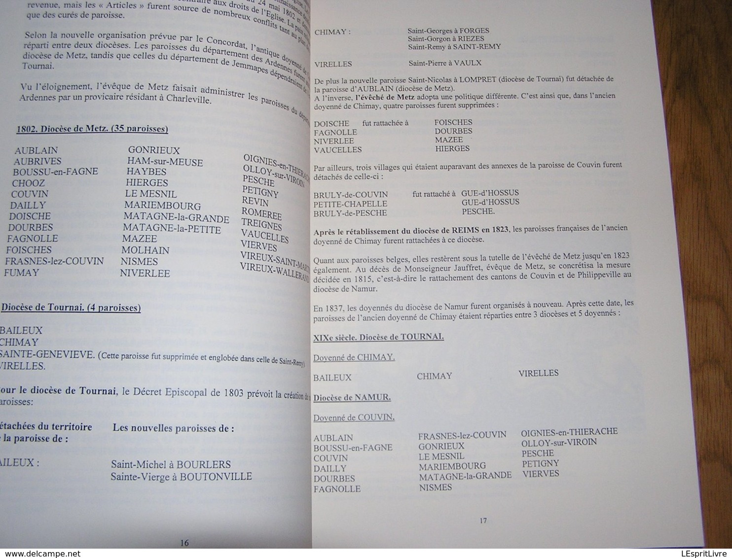 HISTOIRE DU DOYENNE DE CHIMAY Souppart Régionalisme Aublain Vireux Gimnée Couvin Mariembourg Dourbes Pesches Hierges Ham - Belgien