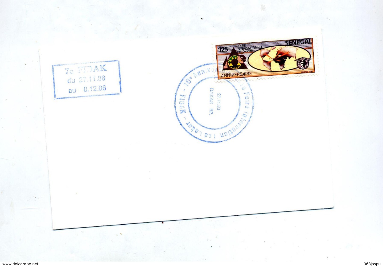 Lettre Fdc 1986 Foire Fidak - Sénégal (1960-...)