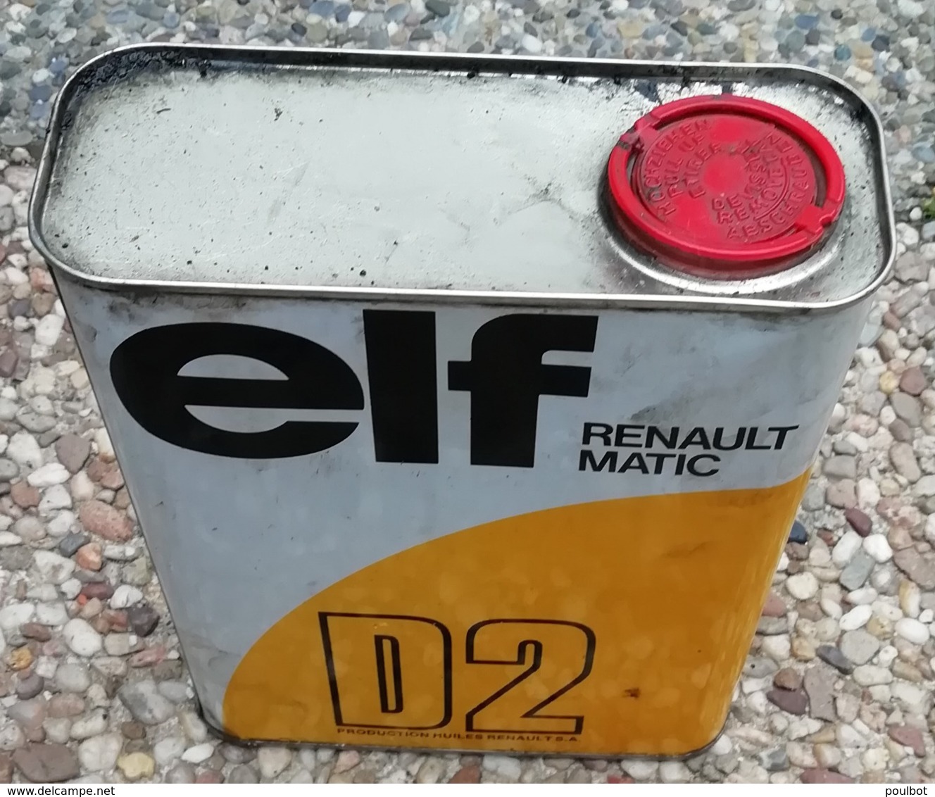 ELF RENAULT MATIC D2  Bidon D'huile Ancien En Tole Pour Collection - Auto's