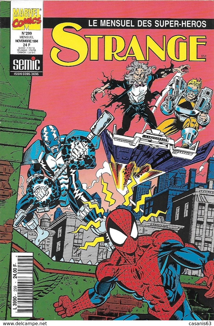 STRANGE  N° 299  - Novembre  1994 - Marvel  Comics Semic  - L' Araignée  Iron Man Namor  Les Vengeurs - Strange