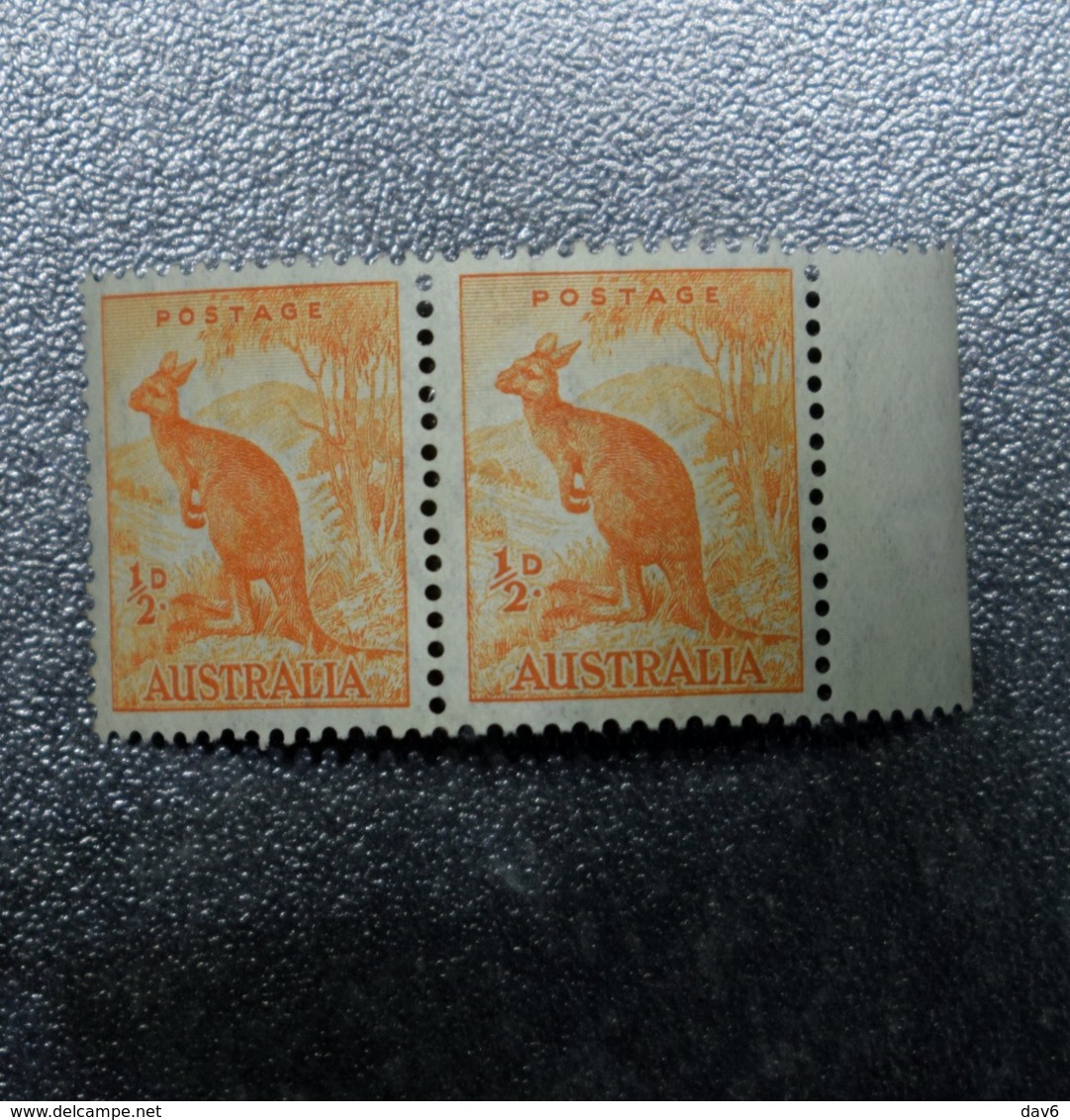 AUSTRALIA  STAMPS  Kangaroos  1937   MNH   Marginal Block    ~~L@@K~~ - Ungebraucht