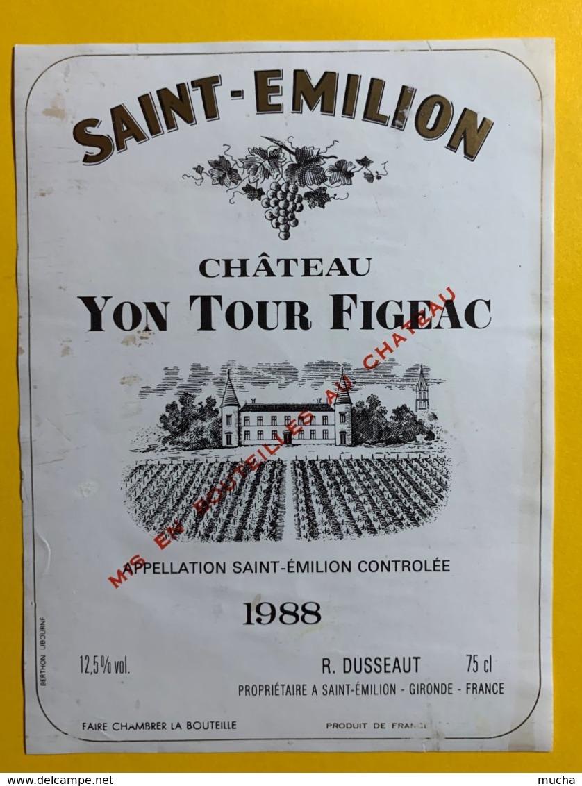 11998 - Château Yon Tour Fgeac 1988 Saint Emilion - Bordeaux