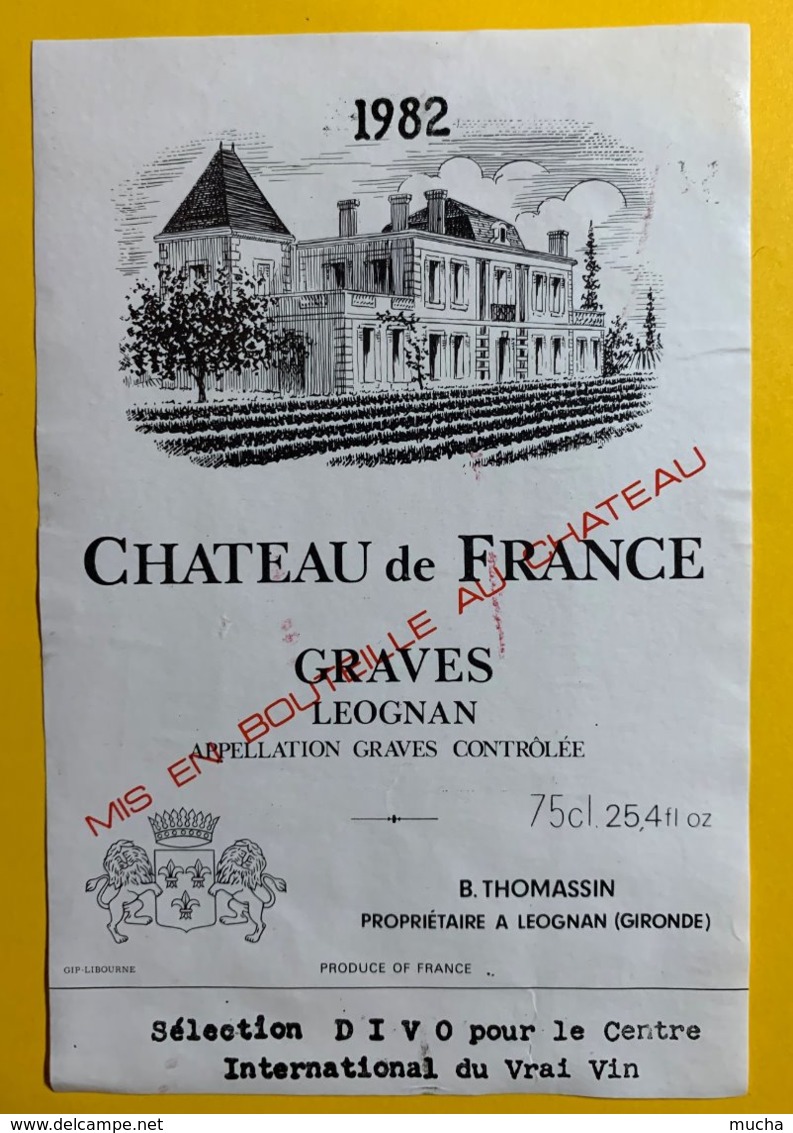 11999 - Château De France 1982 Graves Leognan - Bordeaux