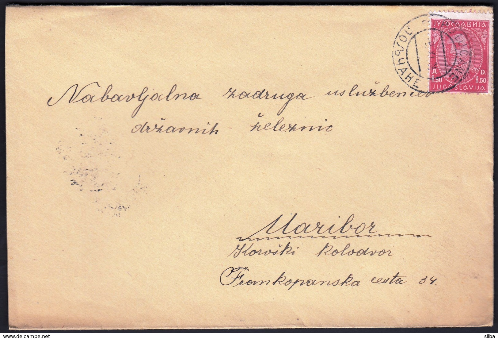 Yugoslavia Slovenia Poljcane 1934 / Sent To Maribor / 1.50 D / King Alexander - Lettres & Documents