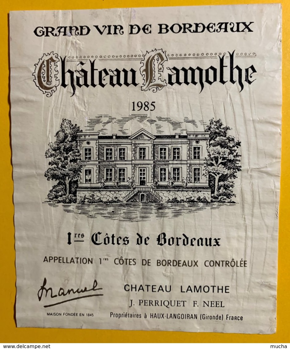 12001  - Château Lamothe 1985 - Bordeaux