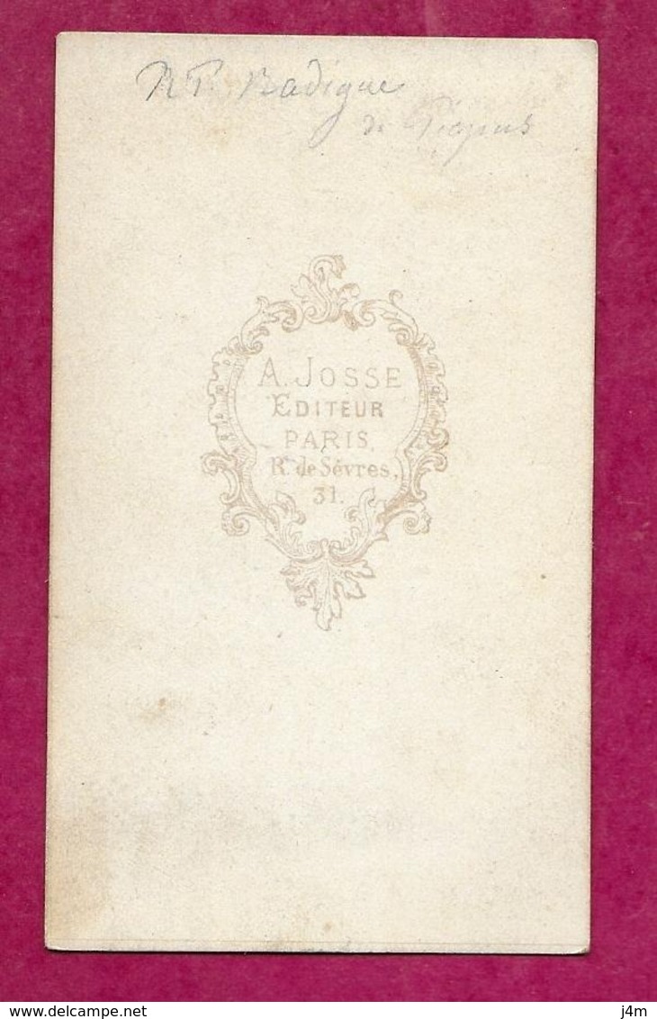 PHOTO CDV Circa 1871 Second Empire De A. JOSSE à PARIS (75). Révérend Père RADIGUE De Picpus, Mort 26 Mai 1871..2 Scans - Anciennes (Av. 1900)