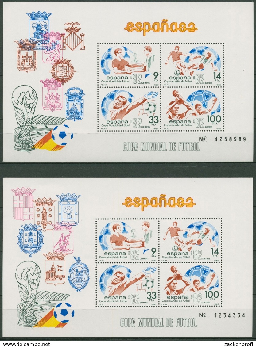 Spanien 1982 Fußball-WM Spanien Block 25/26 Postfrisch (C91697) - Blocs & Feuillets