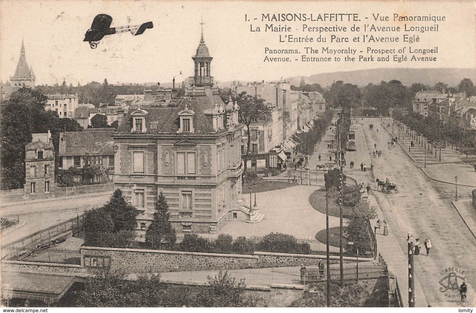 78 Maisons Laffitte Vue Panoramique La Mairie Perspective Avenue Longueil Entrée Parc Avenue Egle , Avion - Maisons-Laffitte