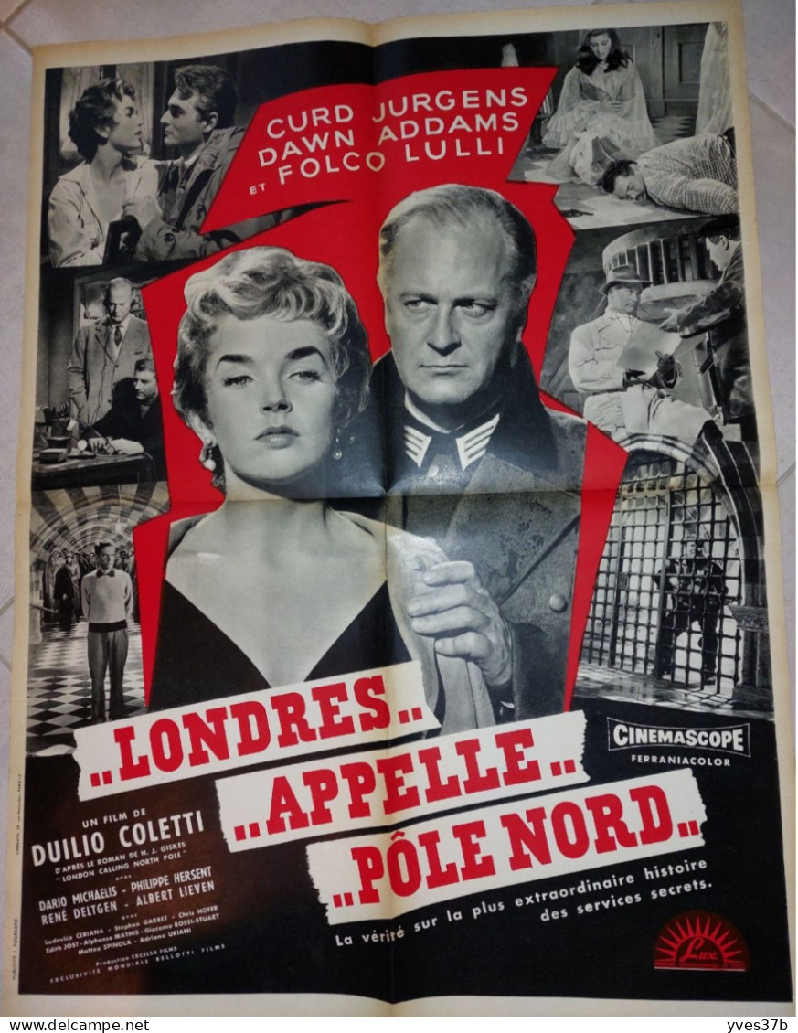 "Londres...Appel...Pôle Nord" C. Jurgens, D. Addams...1956 - Affiche 54x72 - TTB - Afiches & Pósters