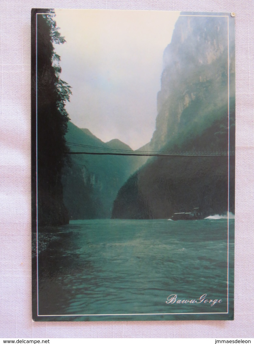 China 2002 POSTCARD "Gorge On Daling River" To Germany - Alphabet - Strange Stories - Lettres & Documents