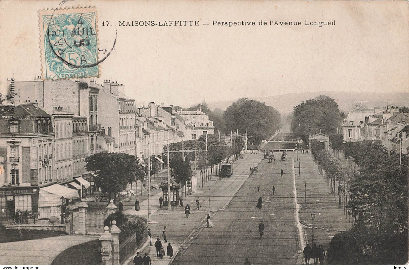 78 Maisons Laffitte Perspective De L' Avenue Longueil Cachet 1905 - Maisons-Laffitte