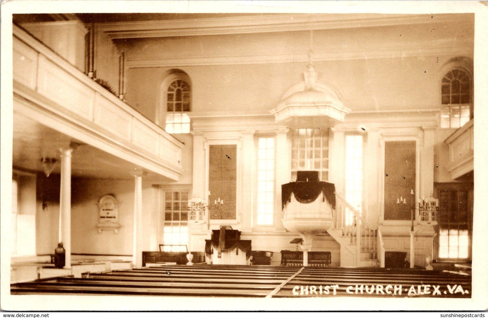 Virginia Alexandria Christ Church Interior Real Photo - Alexandria