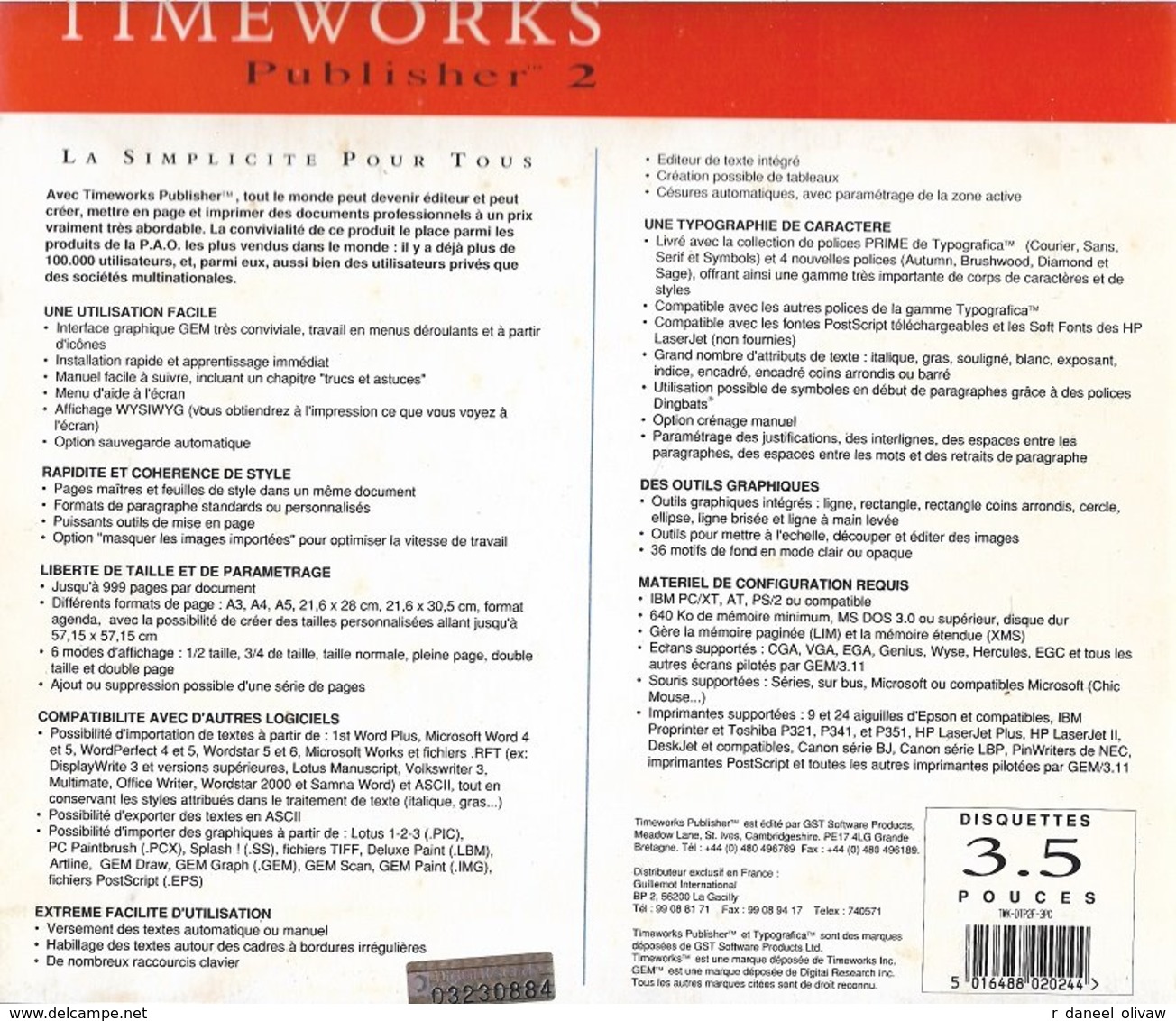 Timeworks Publisher 2 Pour GEM Desktop 3.11 (1991, TBE+) - Other & Unclassified