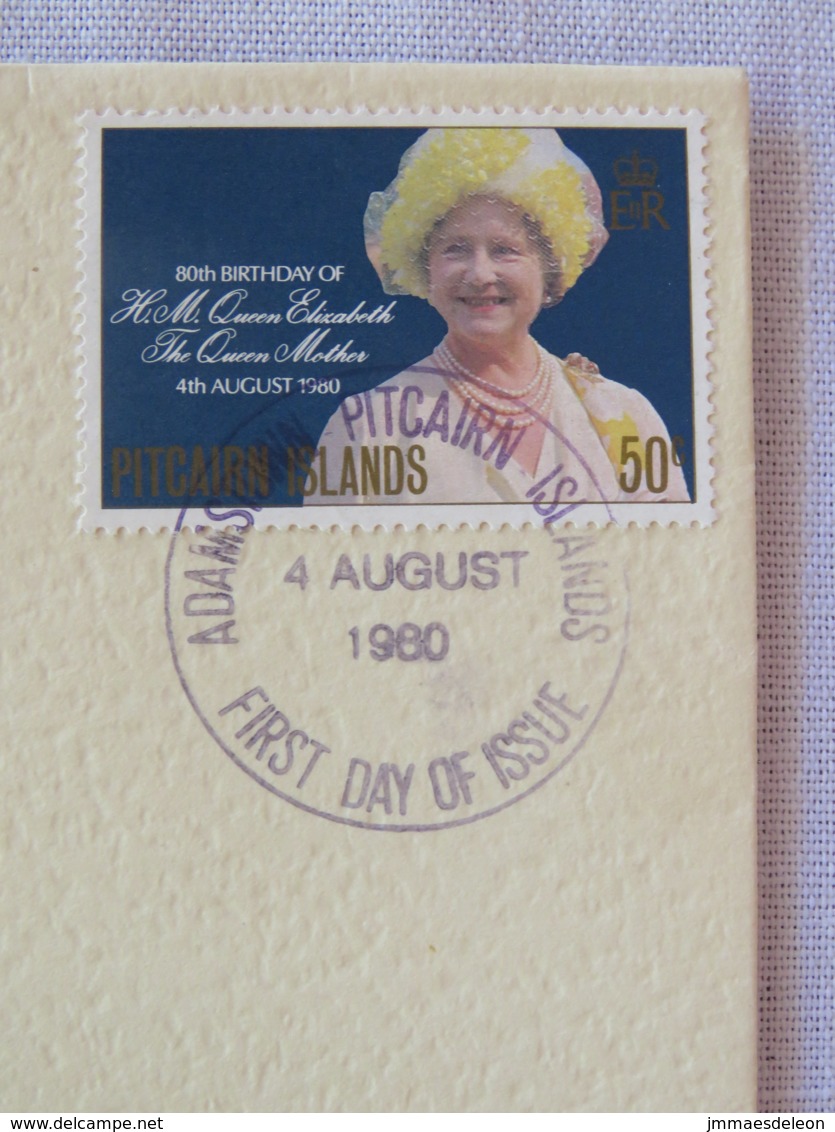 Pitcairn 1980 FDC Cover - Queen - Embossed Arms - Pitcairn