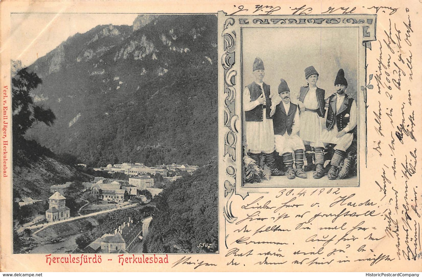 HERCULESFURDO ROMANIA~HERKULESBAD GROUP OF MEN POSTCARD 42077 - Romania