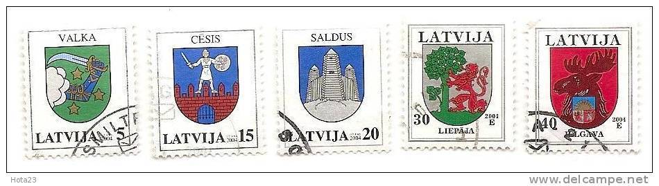 2004 LATVIA COAT OF ARMS USED STAMPS FULL YEAR SET Used Stamps (o) 2004 - Latvia