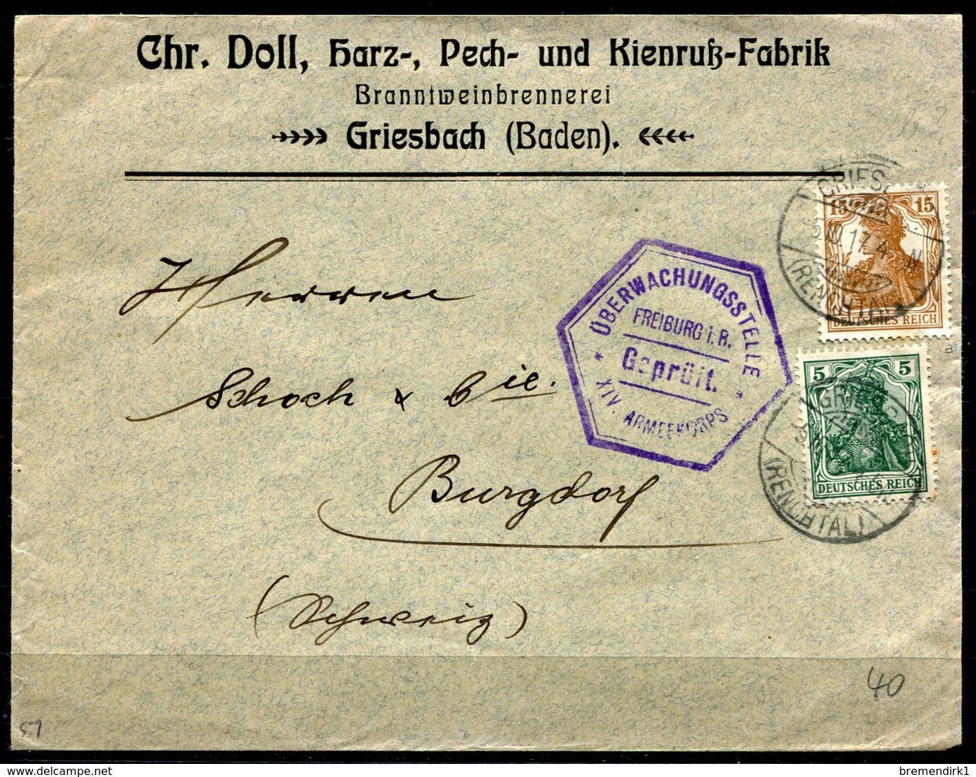 40999.02) DEUTSCHES REICH Germania Brief Mit # 85 IIa + 100 A GEPRÜFT - Covers & Documents