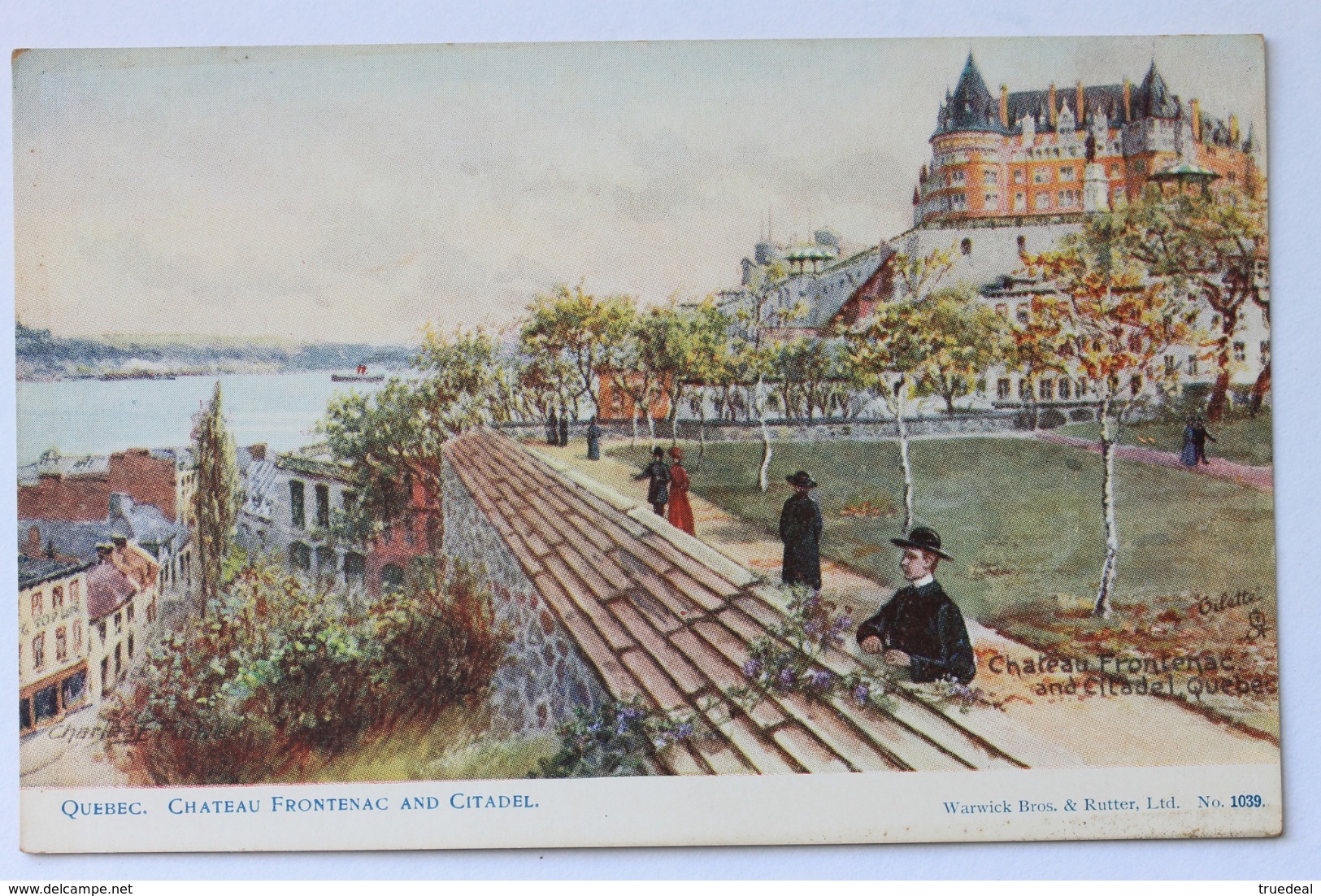 Chateau Frontenac And Citadel, Quebec, Canada - Raphael Tuck Oilette Postcard Artist Signed Charles Flower - Québec - Château Frontenac