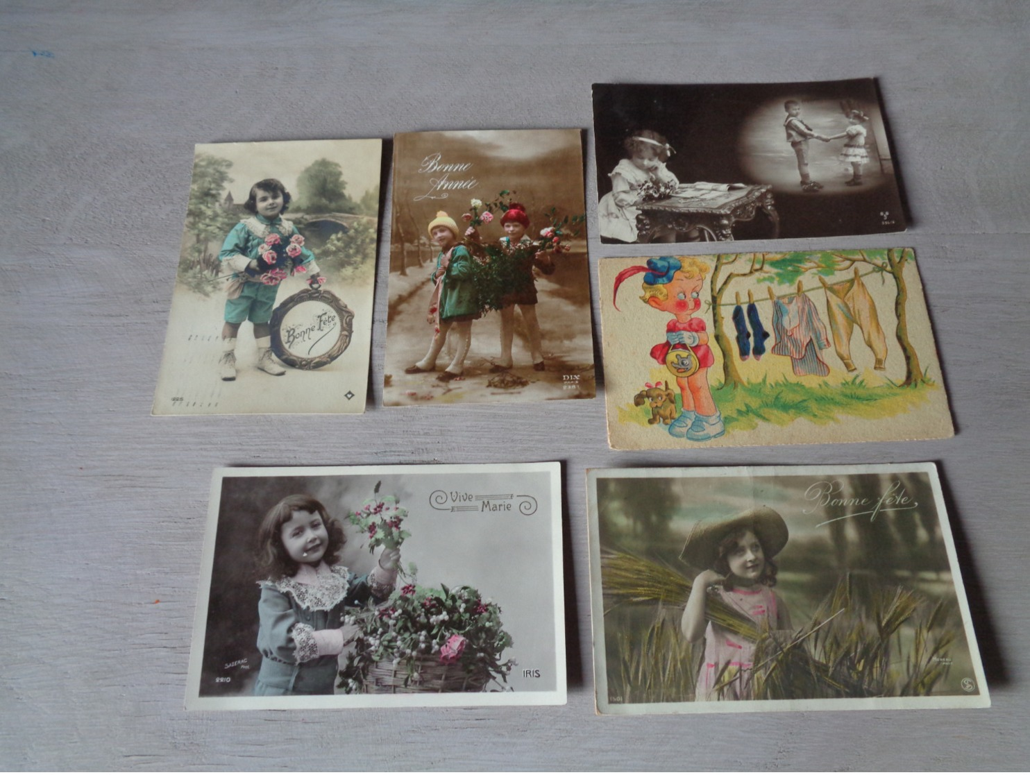 Beau lot de 60 cartes postales de fantaisie enfants  enfant      Mooi lot van 60 postkaarten van fantasie kinderen  kind