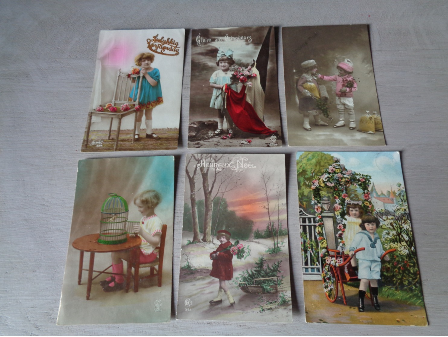 Beau lot de 60 cartes postales de fantaisie enfants  enfant      Mooi lot van 60 postkaarten van fantasie kinderen  kind