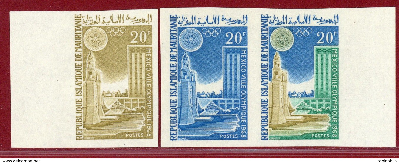 Mauritania 1967 #221, Color Proof Pair, 10th Winter Olympic Games - Schalentiere