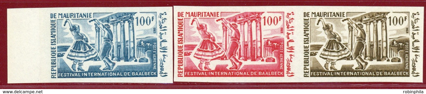 Mauritania 1969 #C85, Color Proof X3, Int'l Baalbek Festival, Dance - Schalentiere