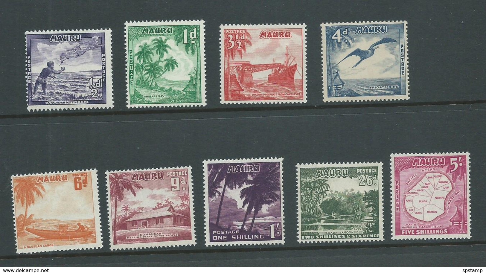 Nauru 1954 Definitive Set 9 Fine Mint - Nauru