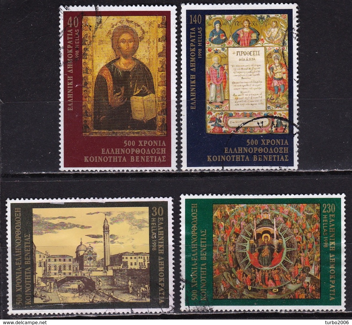 GREECE 1998 500 Years Of The Greek Orthodox Community In Venice Complete Used Set  Vl. 2029 / 2032 - Usati