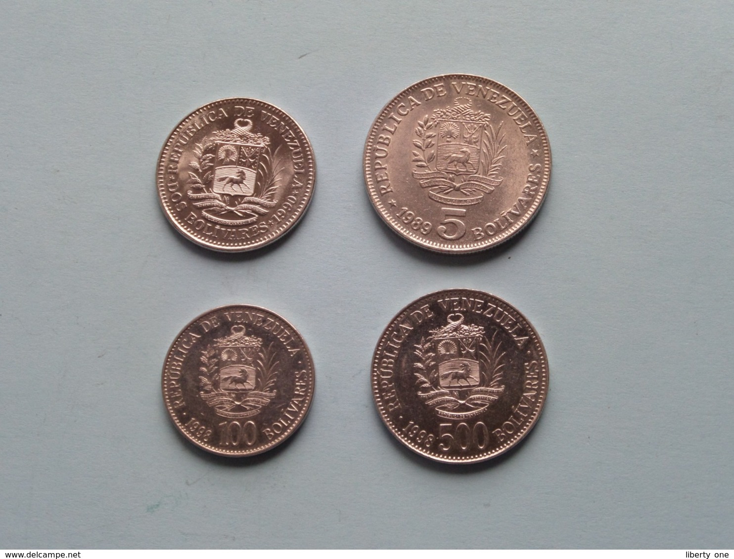 Lot Coins VENEZUELA ( 5 Bolivares 1989 - 2 Bolivares 1990 - 500 Bolivares 1998 & 100 Bolivares 1998 ) > See Photo ! - Venezuela