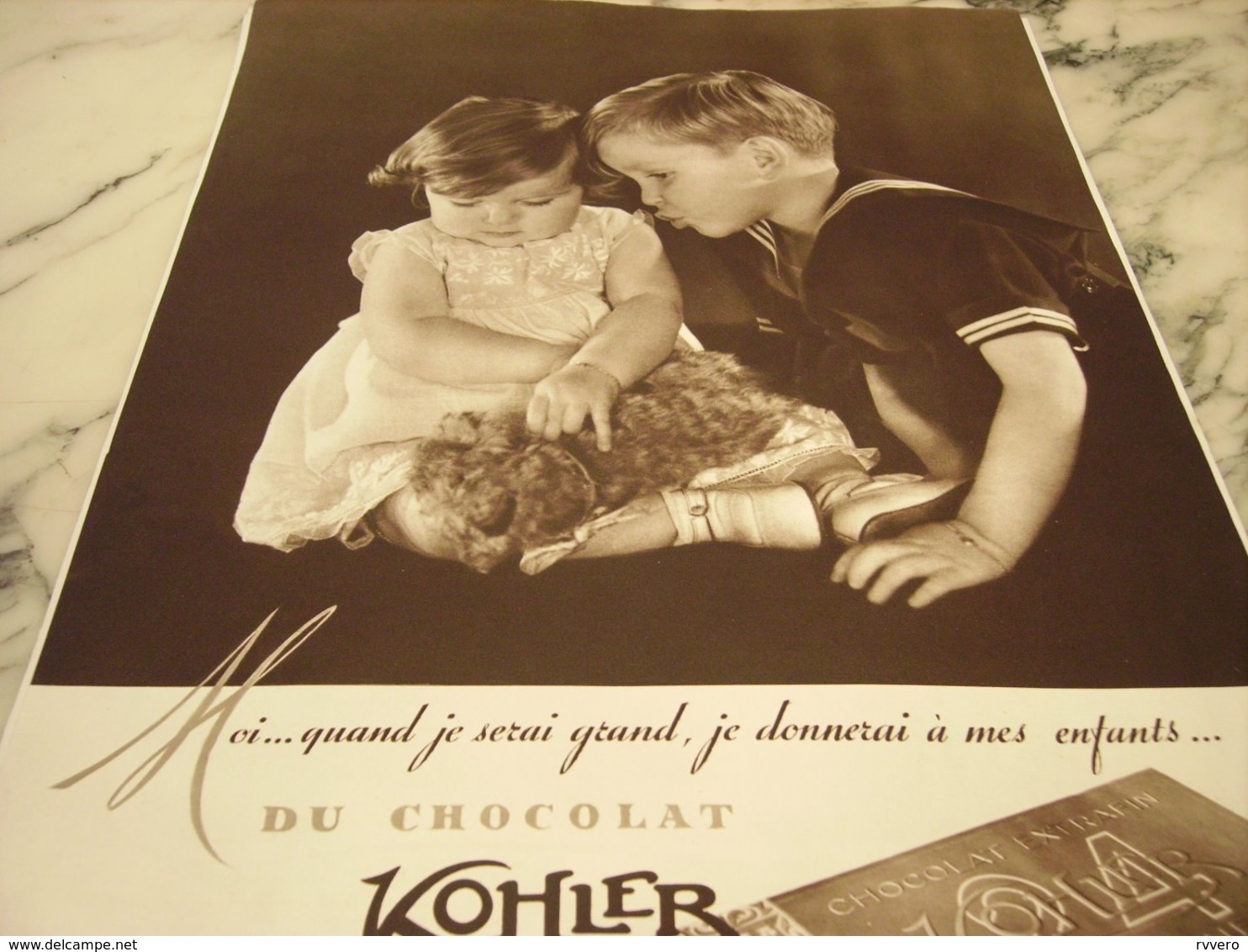 ANCIENNE PUBLICITE QUAND JE SERAI GRAND CHOCOLAT KOHLER  1936 - Other & Unclassified