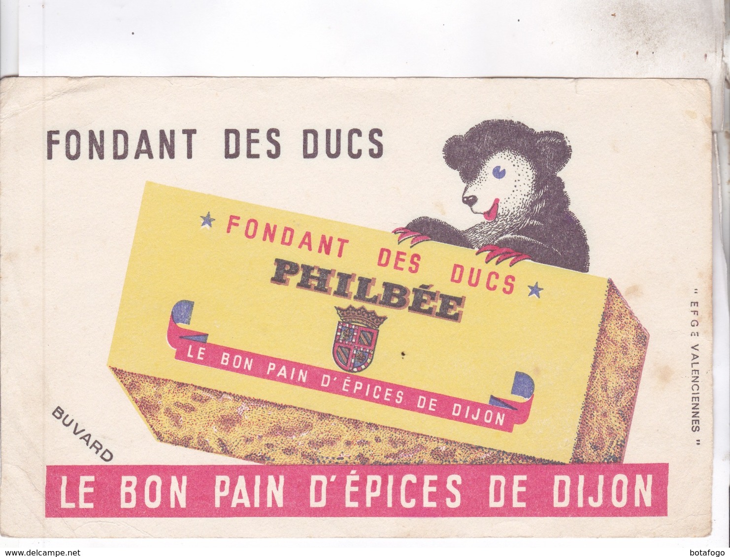 BUVARD PAIN D EPICES  FONDANT DES DUCS PHILBEE DE DIJON - Gingerbread