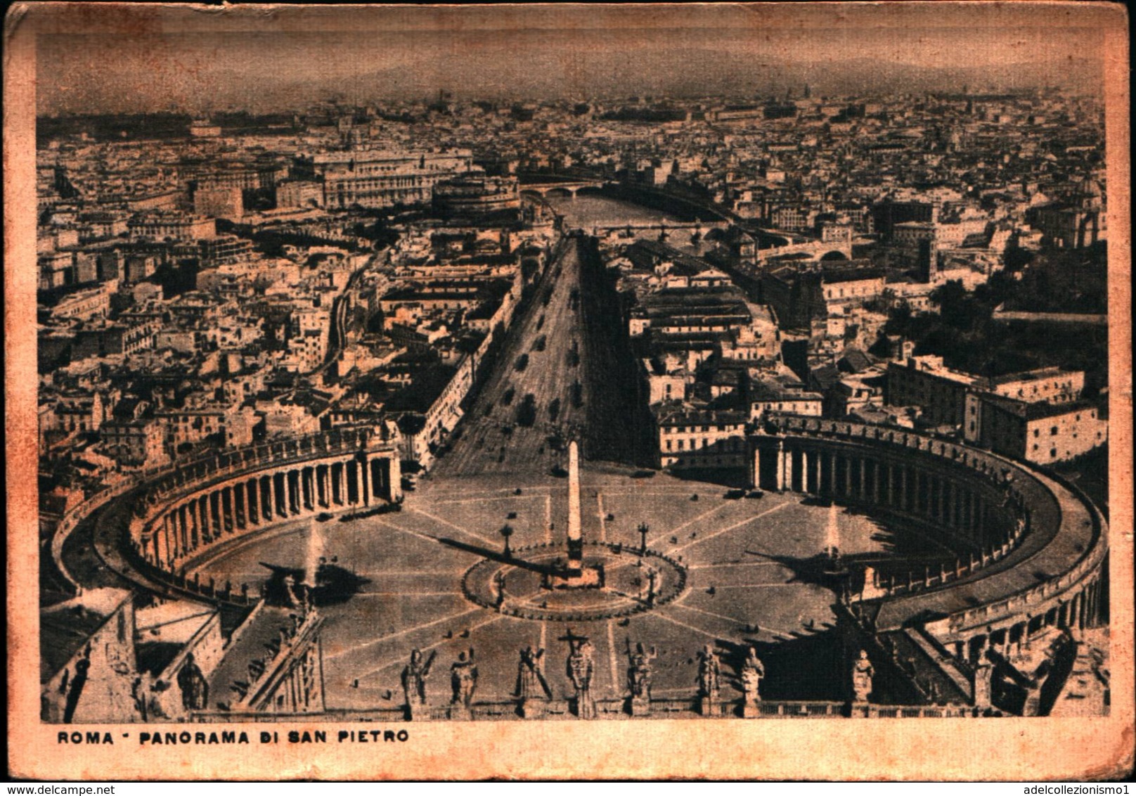 7378) CARTOLINA DI ROMA-PANORAMA DI SAN PIETRO-VIAGGIATA - San Pietro