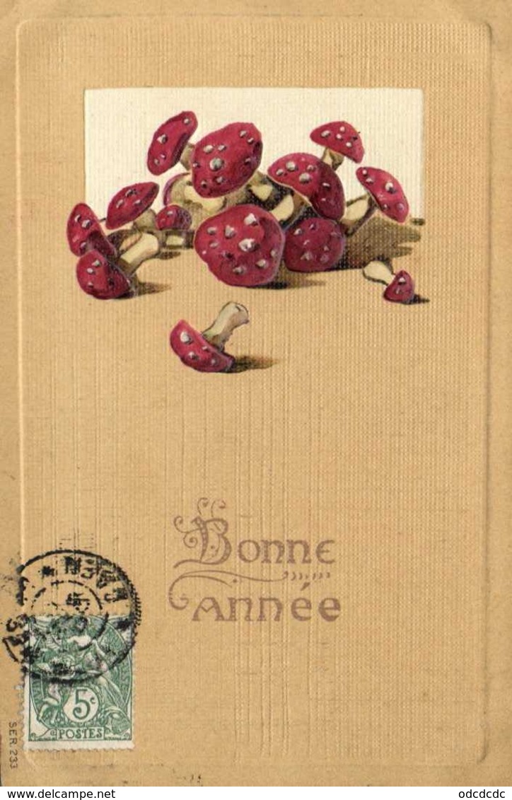 Illustrateur Bonne Année Champignons Gauffrée RV - Hongos