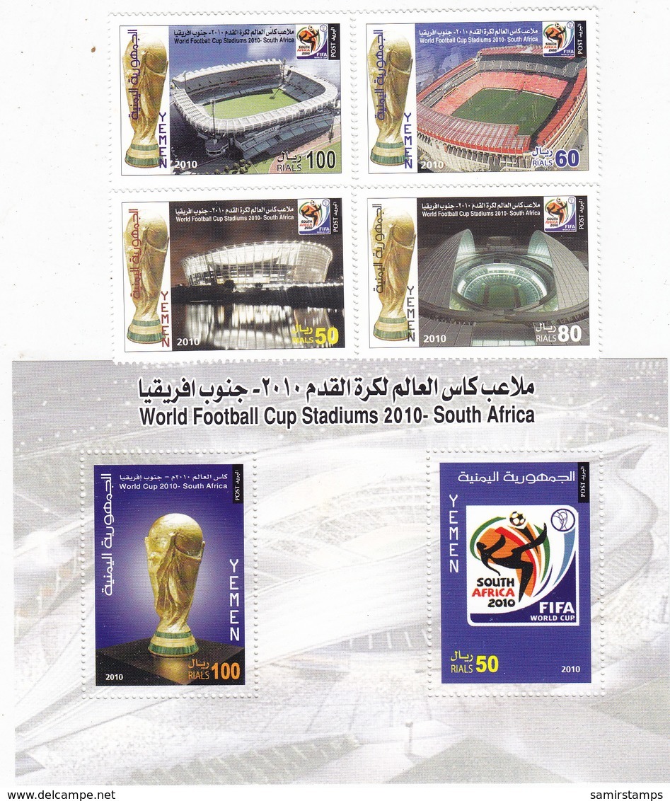 Yemen Rep.2010, World Cup Foot-Ball 4v. + 1 S. Sheet MNH Compl.set -nice Scarce Topical- Red Price- - Yemen