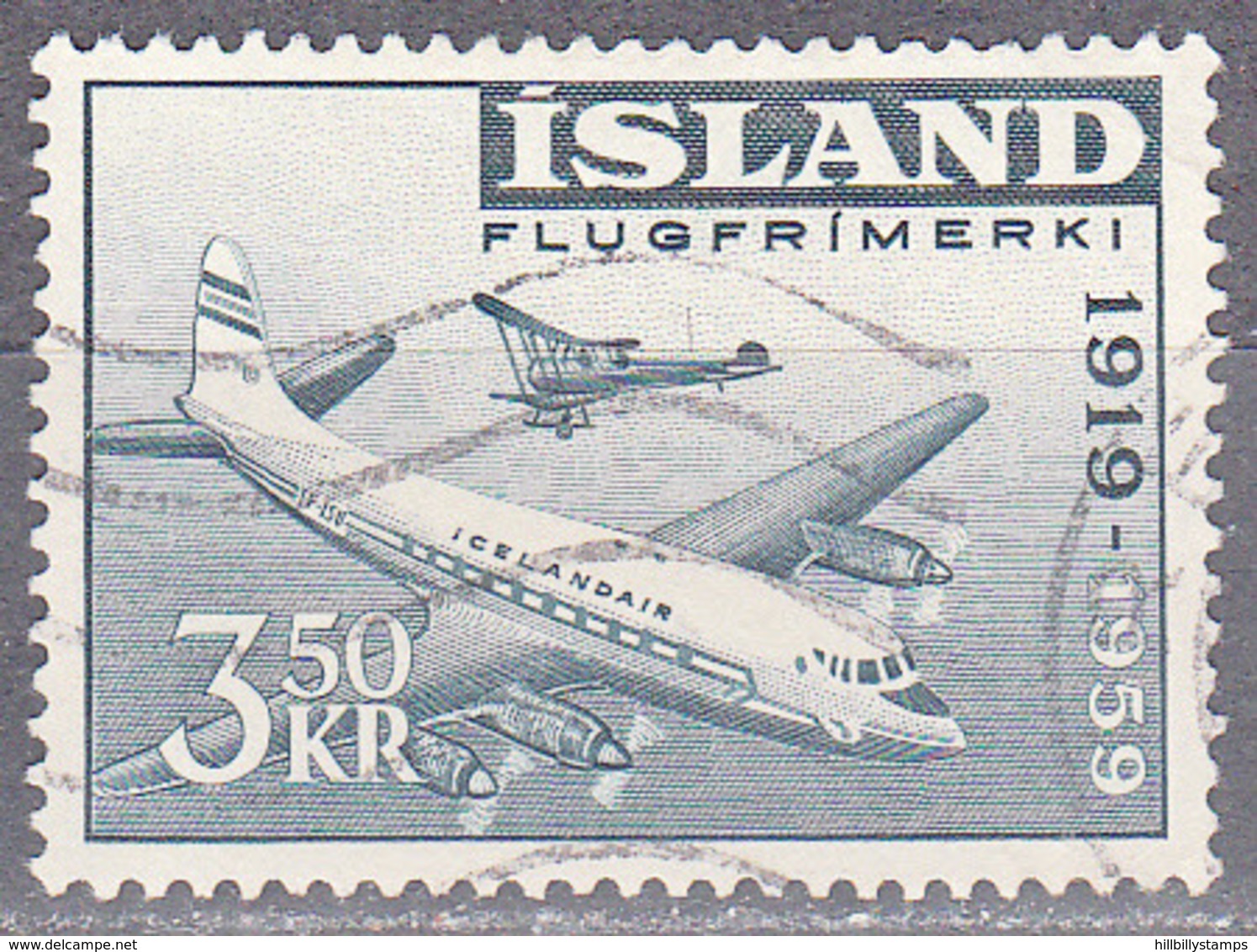 ICELAND     SCOTT NO  C30     USED    YEAR  1959 - Luchtpost