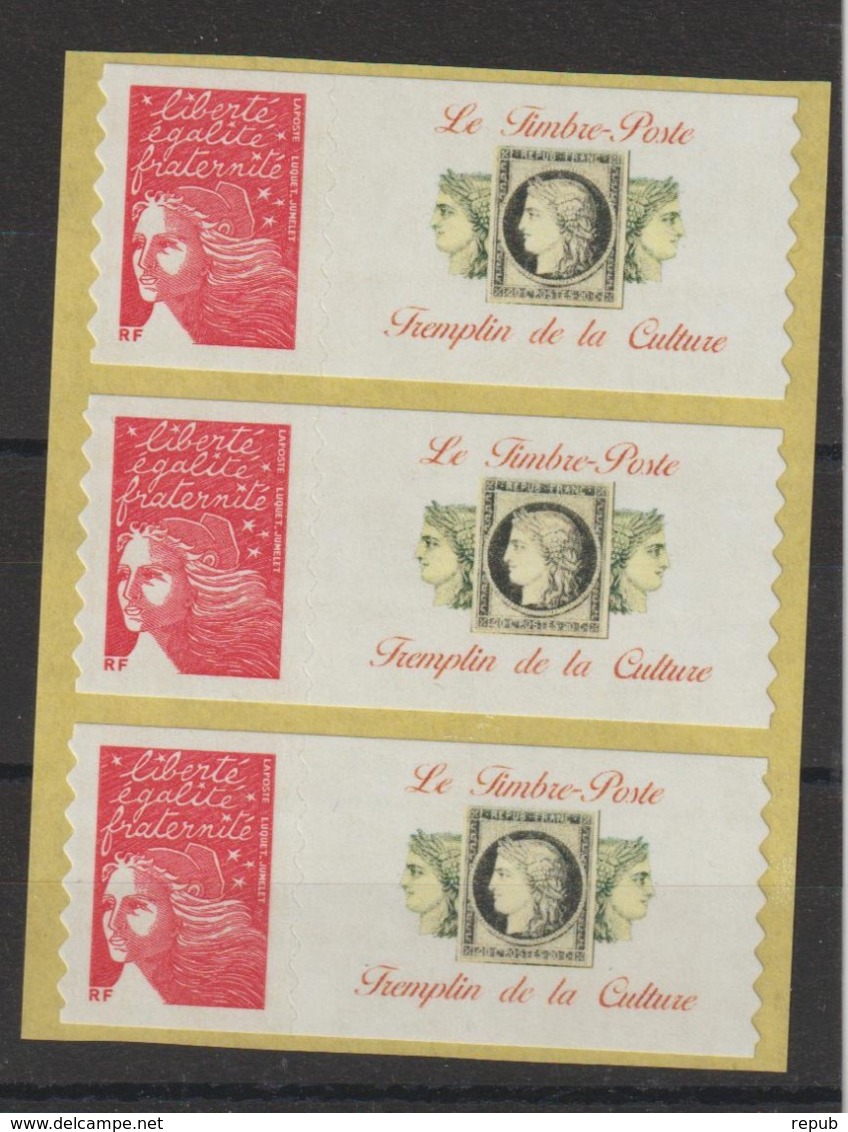 France Personnalisés 2004 Marianne 3729Ac ** MNH Roulette En Bande De 3 - Autres & Non Classés