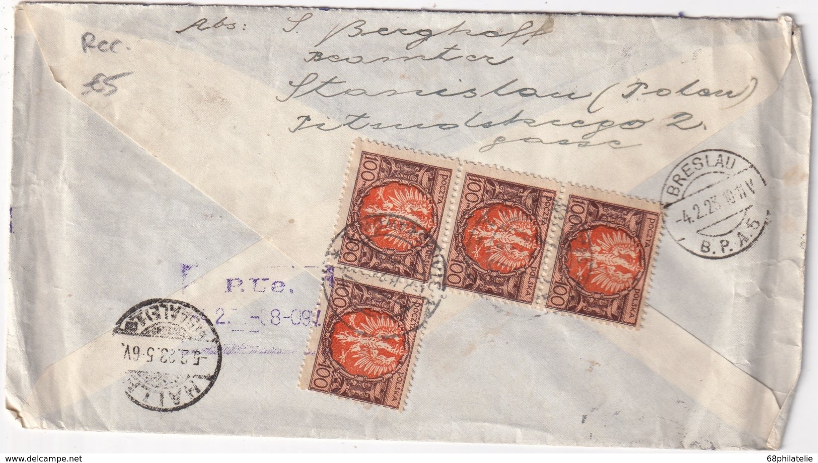 POLOGNE 1928 LETTREMANDEE  DE STANISLAWOW - Covers & Documents