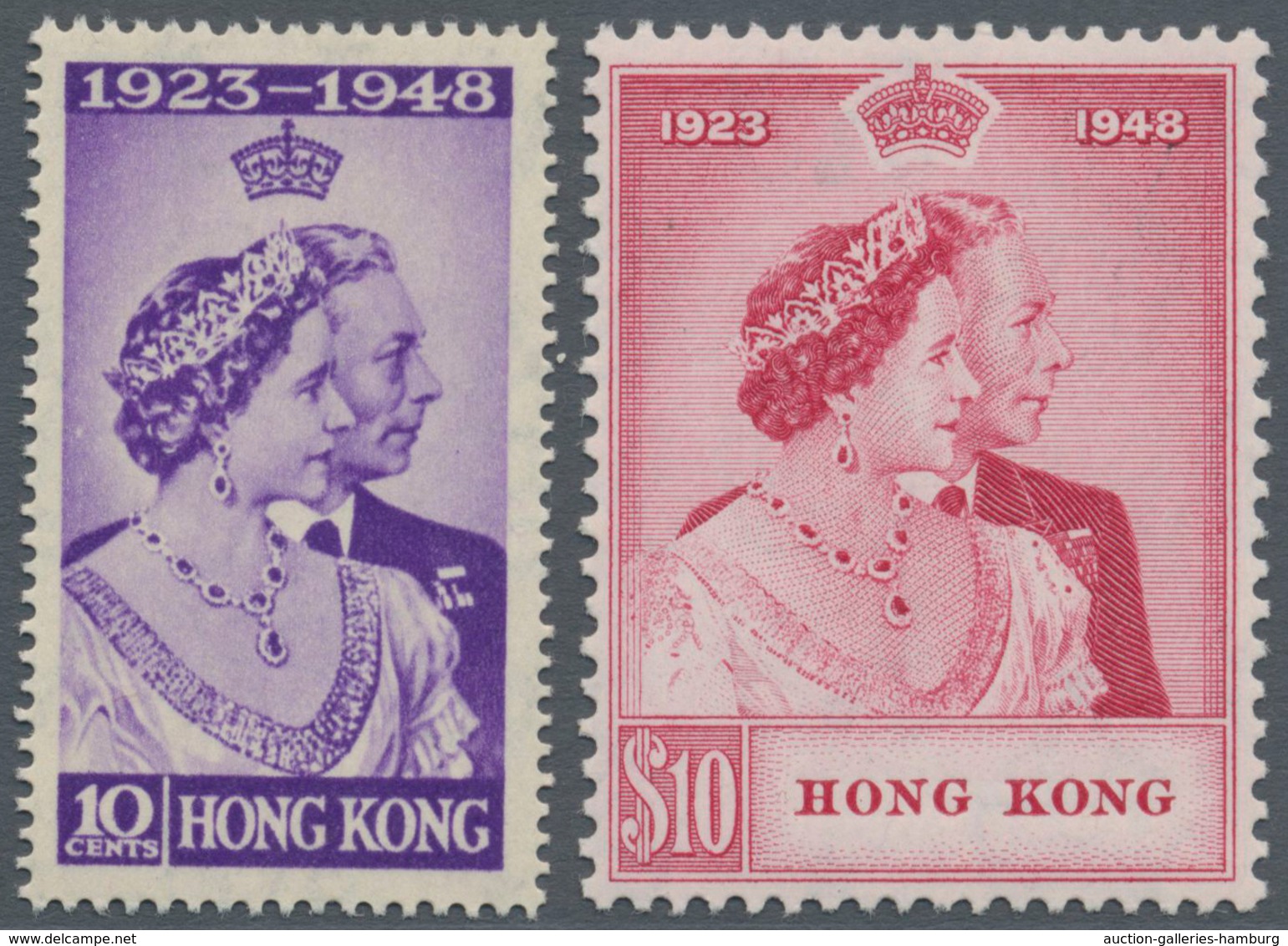 Hongkong: 1948, Silver Wedding Complete Set Of Two, Mint Hinged, SG. £ 275 - Other & Unclassified