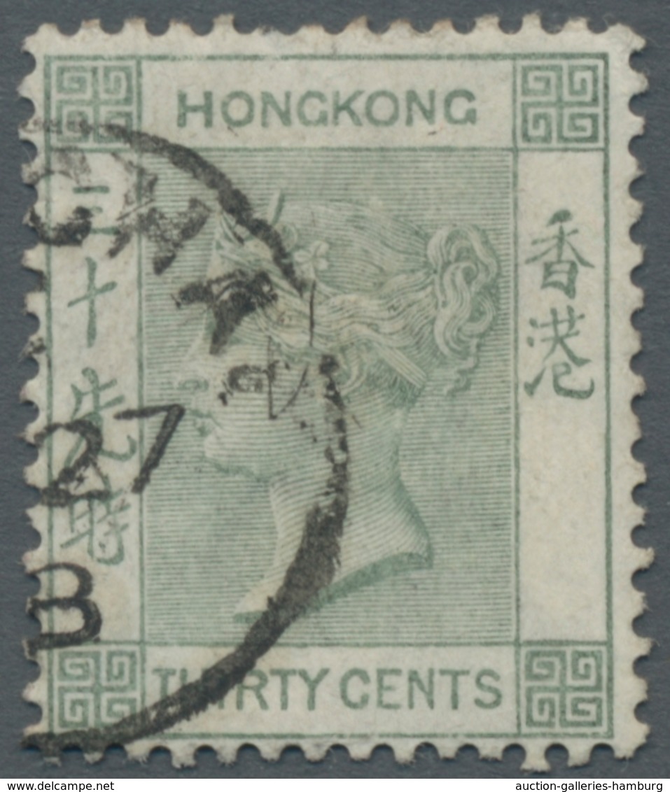 Hongkong - Treaty Ports: 1880-1900 (c.) TREATY PORTS Cancellations, Nice Lot Of 24 Stamps Showing A - Autres & Non Classés