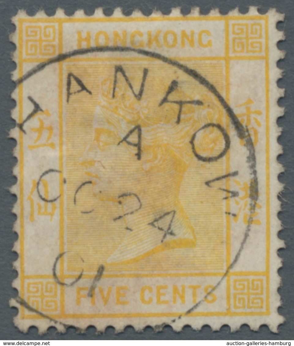 Hongkong - Treaty Ports: 1880-1900 (c.) TREATY PORTS Cancellations, Nice Lot Of 24 Stamps Showing A - Otros & Sin Clasificación