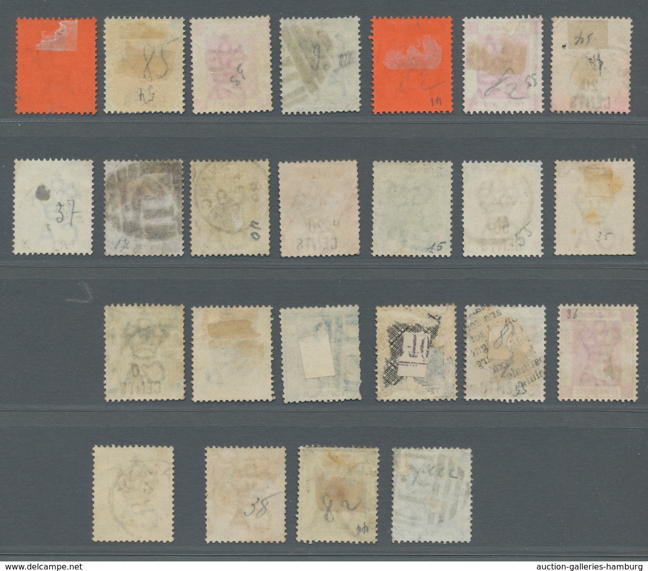 Hongkong - Treaty Ports: 1880-1900 (c.) TREATY PORTS cancellations, nice lot of 24 stamps showing a