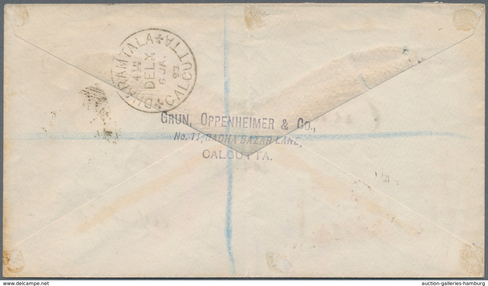 Indien: 1893, 2 Annas/six Pence Yellew Postal Stationery Registered Cover Cancelled "CALCUTTA" Used - 1902-11 Roi Edouard VII