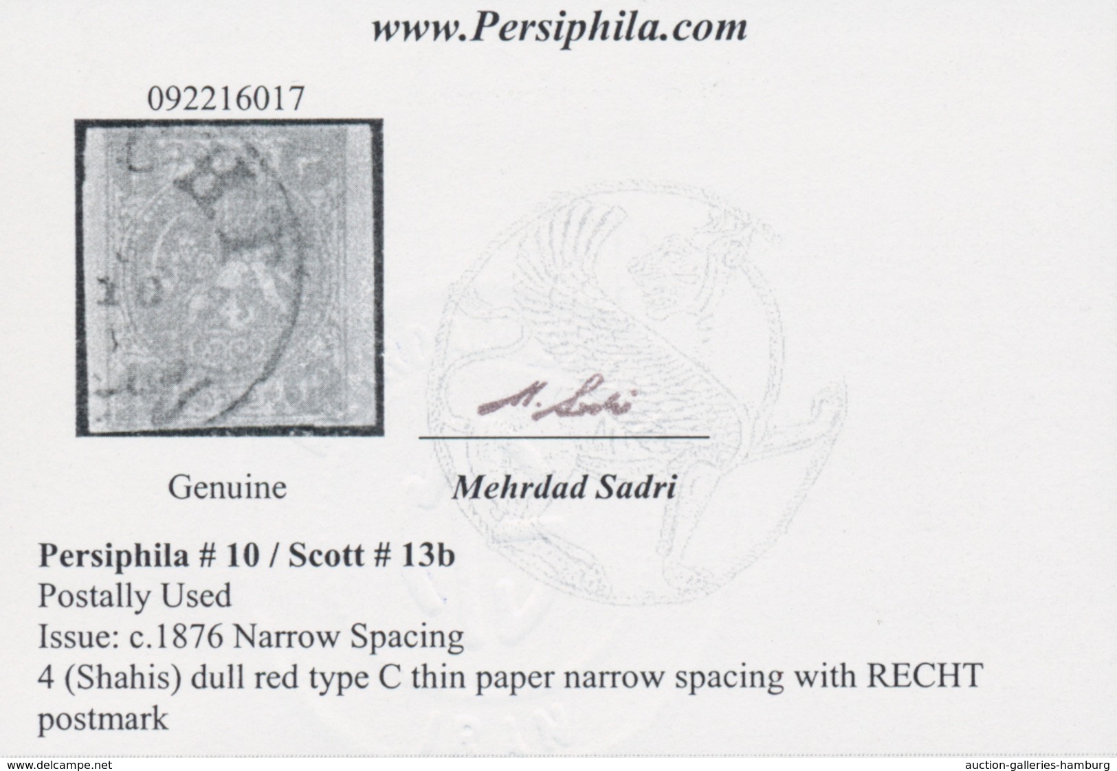 Iran: 1876, Lion Issue, 4ch. Vermilion, Type C, Thin Paper, Narrow Spacing, Fresh Colour, Postally U - Irán
