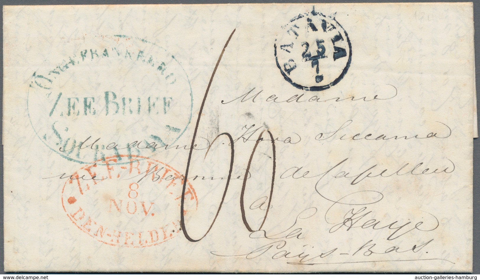 Niederländisch-Indien: 1868, Entire Letter From Batavia To La Haye In The Netherlands, On The Fronts - Niederländisch-Indien