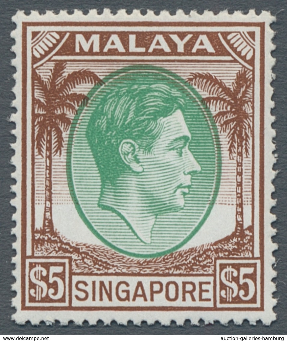 Singapur: 1948, Freimarkenausgabe König Georg VI. Komplett In Zähnung C (17 1/2:18), Postfrisch In A - Singapore (...-1959)